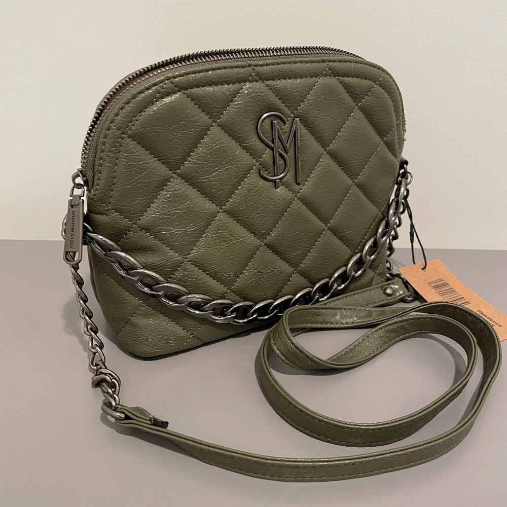 Steve Madden B-Maggie Crinkle Olive Green Crossbody Bag